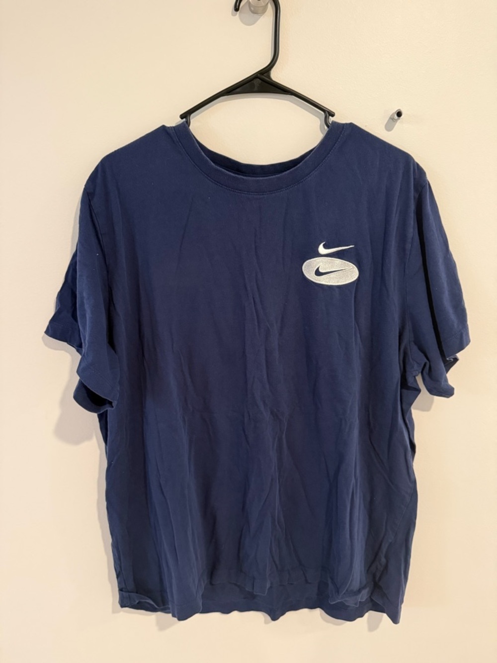 Nike Navy Blue Short Sleeve Tee with White Swoosh
